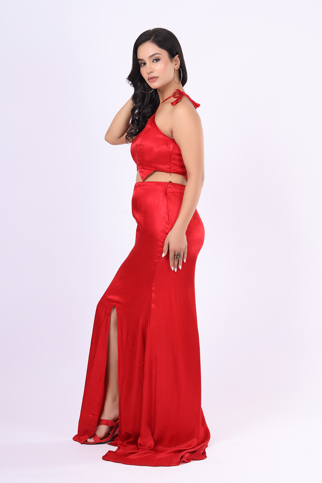 Gown Red Satin Two Piece Set Sorrel Terracotta Corset Two-Piece Sets Azazie